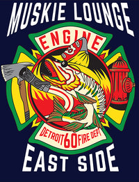 Load image into Gallery viewer, Detroit Engine 60 Muskie Lounge East Side Fire Tee Only 5XL-6XL
