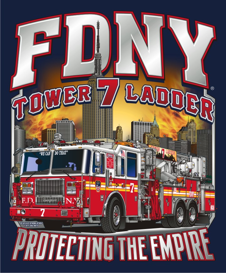 FDNY TL-7 "Protecting the Empire" Empire State Building NEW Fire Tee