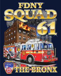 Load image into Gallery viewer, FDNY Squad 61 &quot;The Bronx&quot; Navy Fire Tee

