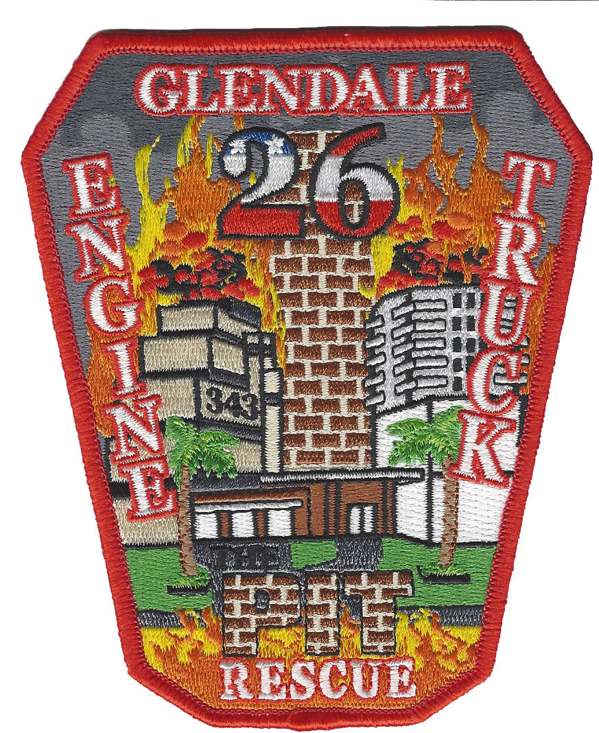 Glendale, CA Station 26 The Pit Rescue Fire Patch | Eagle Emblems ...
