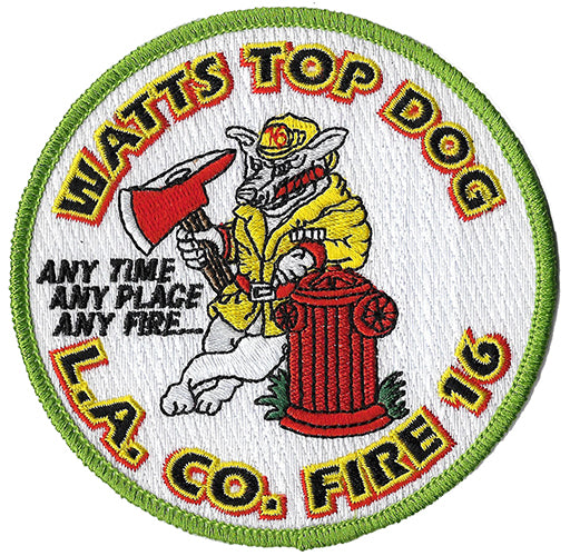 LA County Station 16 Watts Top Dog NEW Green Fire Patch
