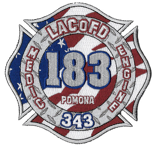 LA County Station 183 Red-White-Blue Flag Fire Patch