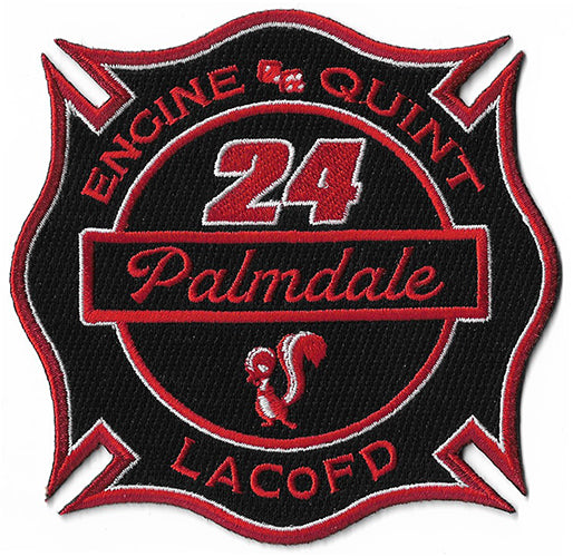 LA County Station 24 Palmdale Black/Red NEW Fire Patch