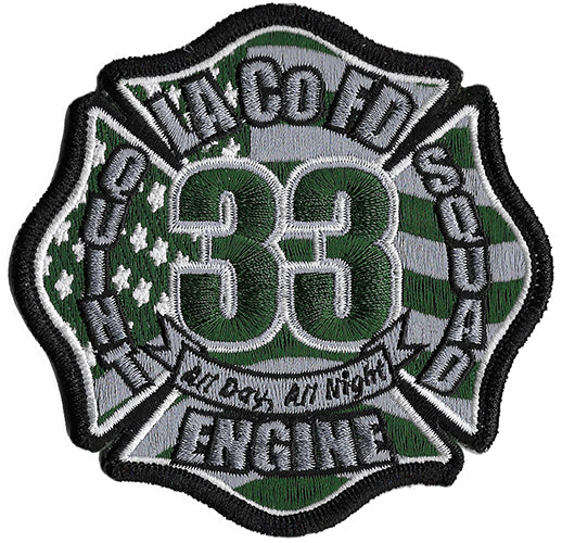 LA County Station 33 All Day, All Night Military Green Fire Patch
