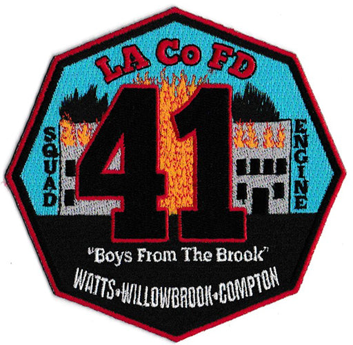 LA County Station 41 Building With Flames New Fire Patch