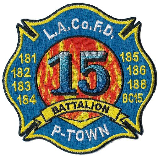 LA County Battalion 15 Light Blue Fire Patch