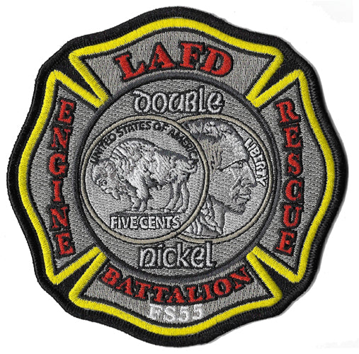 LAFD Station 55 Double Nickel Fire Patch | Eagle Emblems & Graphics