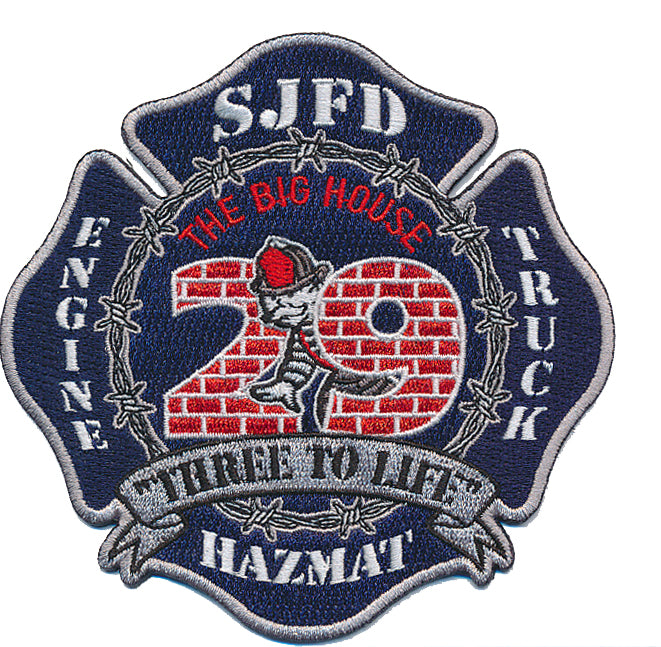 San Jose Fire Station  29 The Big House Three to Life NEW Fire Patch