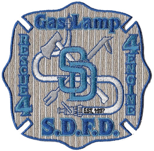 San Diego Station 4 Rescue 4 Patch  - Brown/Blue Design