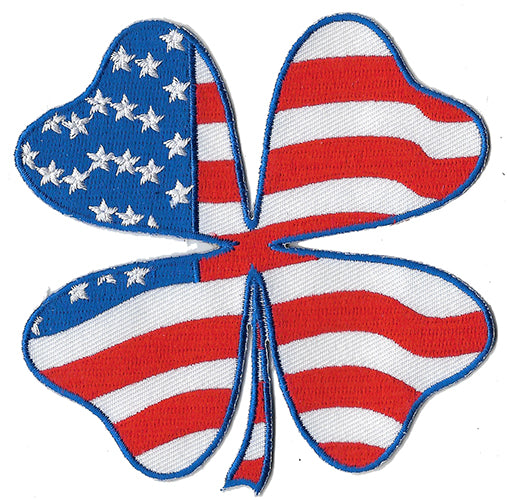 Shamrock Design USA Flag Patch