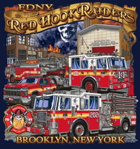 Load image into Gallery viewer, FDNY Engine 202 Ladder 101 Batt. 32 Red Hook Raiders Brooklyn NEW Fire Tee

