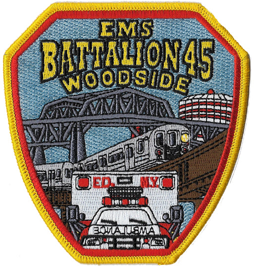 New York City Battalion 45 Woodside EMS Patch