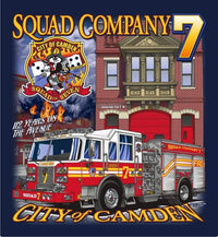 Load image into Gallery viewer, Camden Squad 7 -  112 Years on the Avenue Navy Tee Small/Medium
