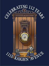 Load image into Gallery viewer, Camden Squad 7 -  112 Years on the Avenue Navy Tee Small/Medium
