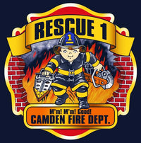 Load image into Gallery viewer, Camden Rescue 1 &quot;No Job Too Tough&quot; Navy Fire Tee Small/Large
