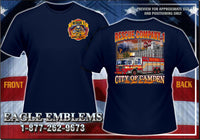 Load image into Gallery viewer, Camden Rescue 1 &quot;No Job Too Tough&quot; Navy Fire Tee Small/Large
