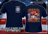 Load image into Gallery viewer, FDNY Engine 332 Bradford St. Brooklyn Mack Engine Navy Tee
