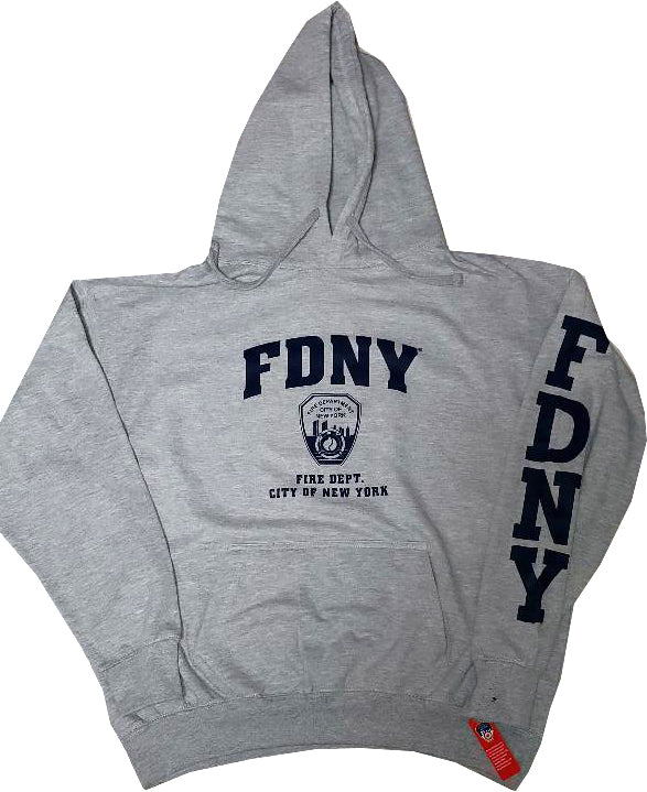 FDNY Officially Licensed Grey Hoodie/Front Pocket
