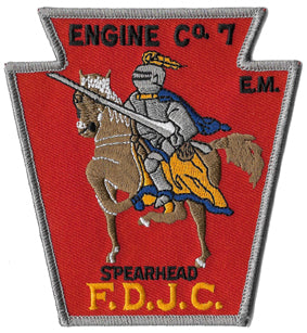 Jersey City Engine 7 Spearhead Red Design Patch