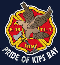 Load image into Gallery viewer, FDNY E-16 TL-7 NEW APPARATUS!  Pride of Kips Bay- Empire State Building Fire Tee
