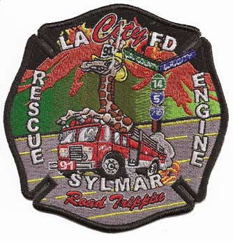 LAFD Station 91 Patch Sylmar Giraffe Fire Patch