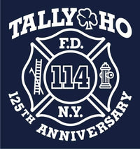 Load image into Gallery viewer, FDNY Tower Ladder 114 Tally Ho Brooklyn Navy Tee
