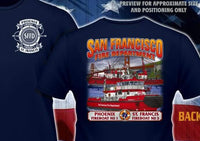 Load image into Gallery viewer, San Francisco Fire Boat 1 &amp; 3 Golden Gate Bridge Navy Tee
