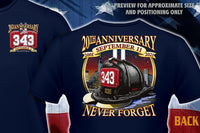 Load image into Gallery viewer, 20th Anniversary 9-11 Tee Never Forget Navy Fire Tee NO Large or XL
