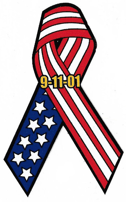 American Flag Ribbon 9-11 NEW 4" Fire Decal