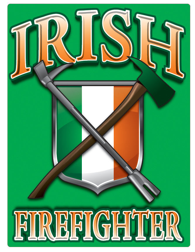 Irish Firefighter Halligan & Axe Vinyl Fire Decal