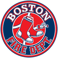 Boston Fire Baseball Red Sox Design Navy Tee Small Only