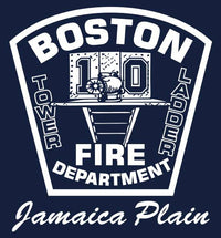 Load image into Gallery viewer, Boston Tower Ladder 10 &quot;Jamaica Plain&quot; Navy Tee  Small Only
